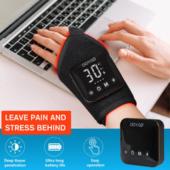DGQY wrist therapy pad battery charge highlights long-lasting power for extended sessions.