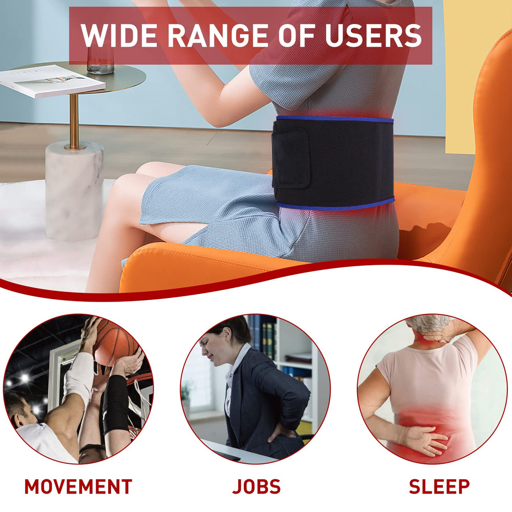 DGXINJUN red infrared therapy belt 20-minute auto shut-off timer in use