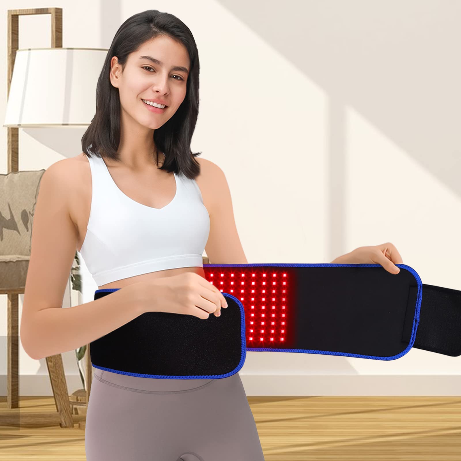 DGXINJUN red infrared therapy belt in a calm home relaxation session