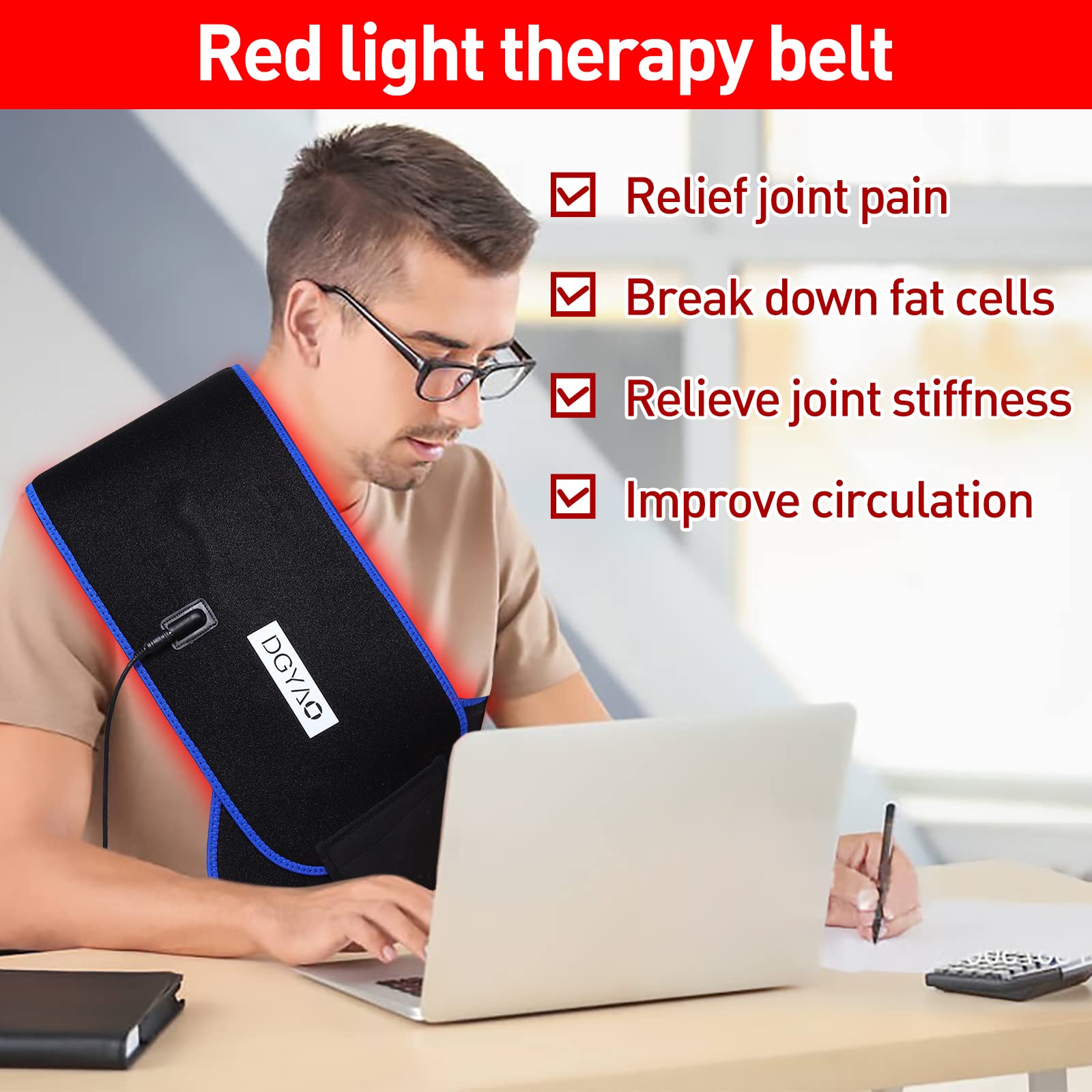 DGXINJUN red infrared therapy belt tech used by athletes and doctors