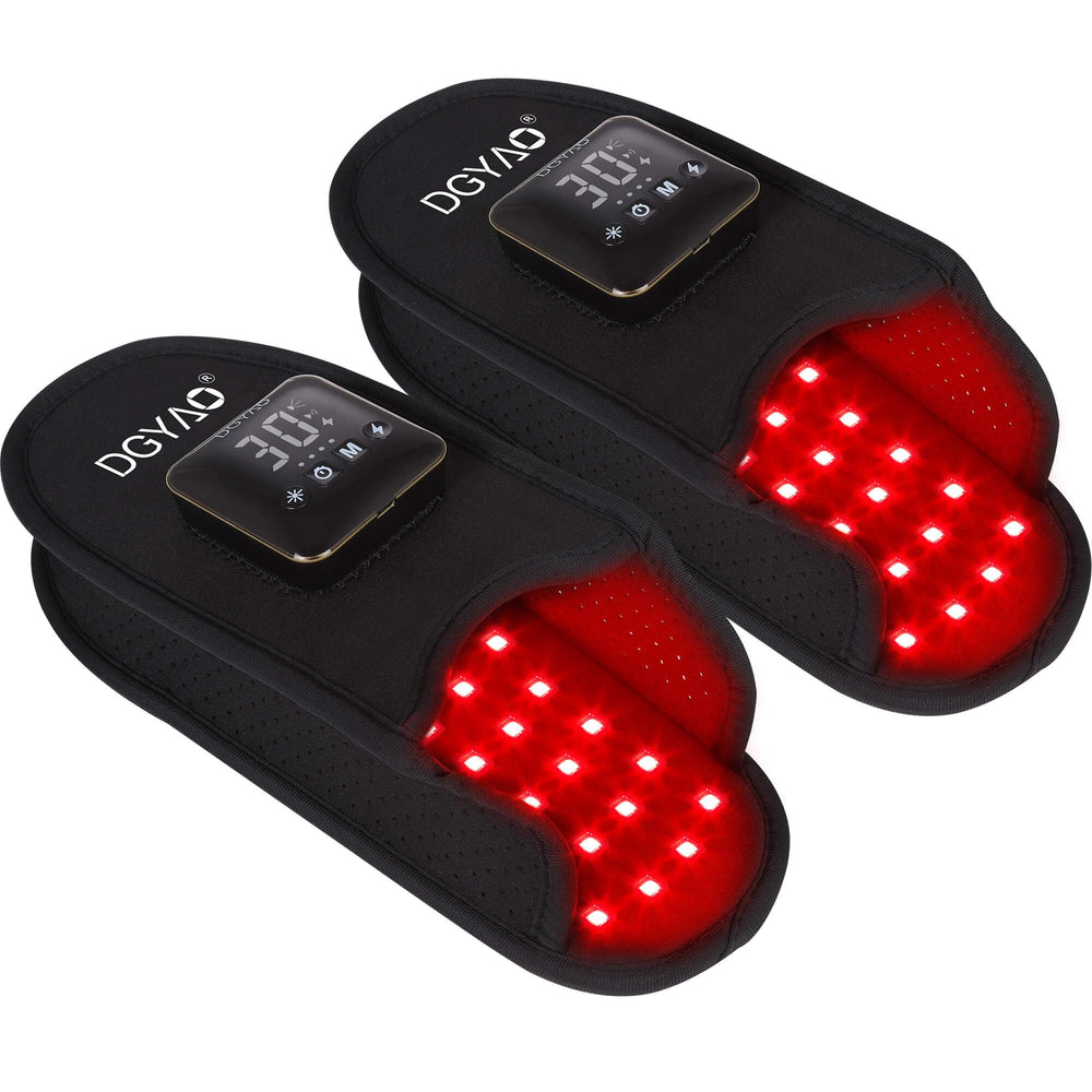 DGYAO D MAX cordless foot slipper front view with red and near-infrared lights for targeted relief