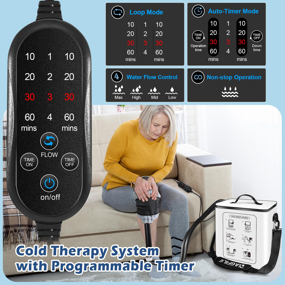 Diagfile cold therapy machine compression pad secures joints comfortably.