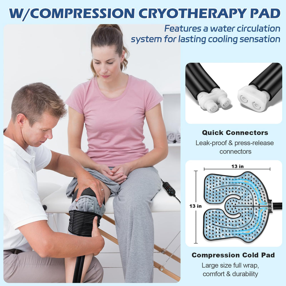 Diagfile cold therapy machine elastic straps fit knees, shoulders for versatile use.