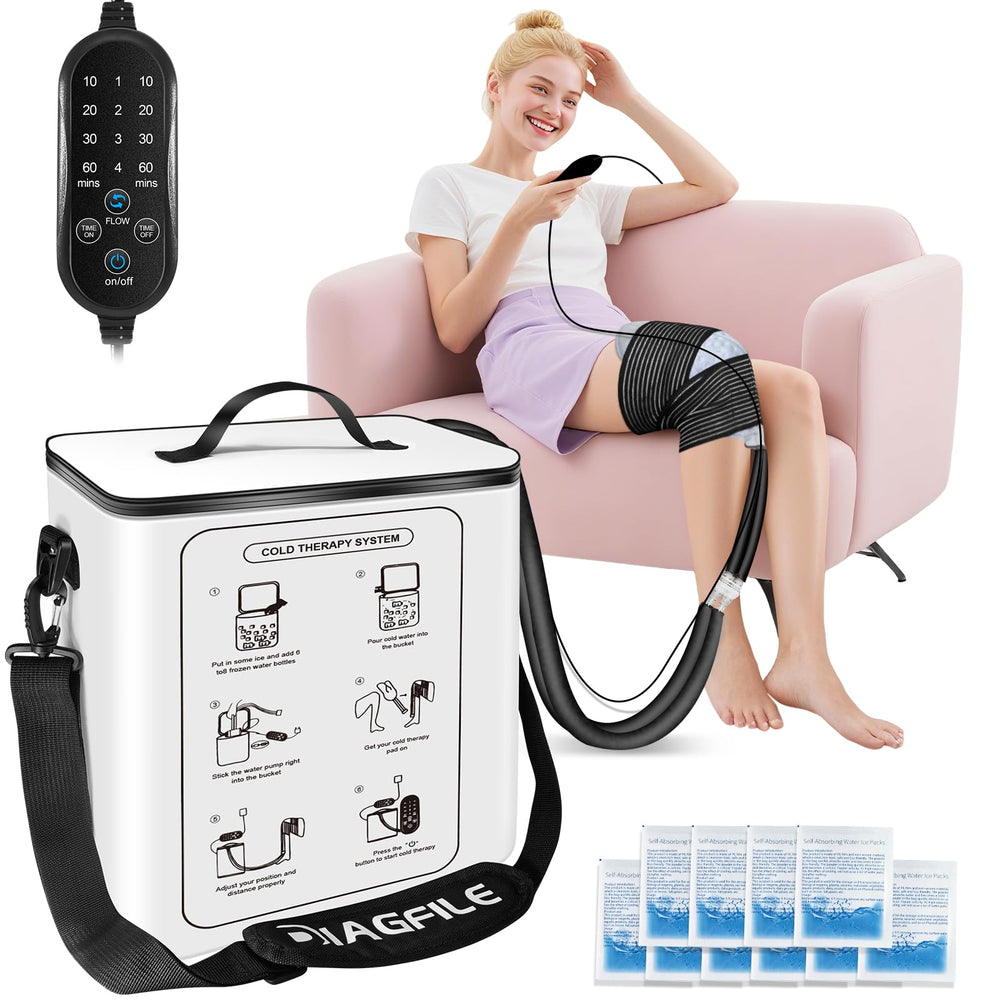 Diagfile cold therapy machine knee bucket enables portable targeted relief.