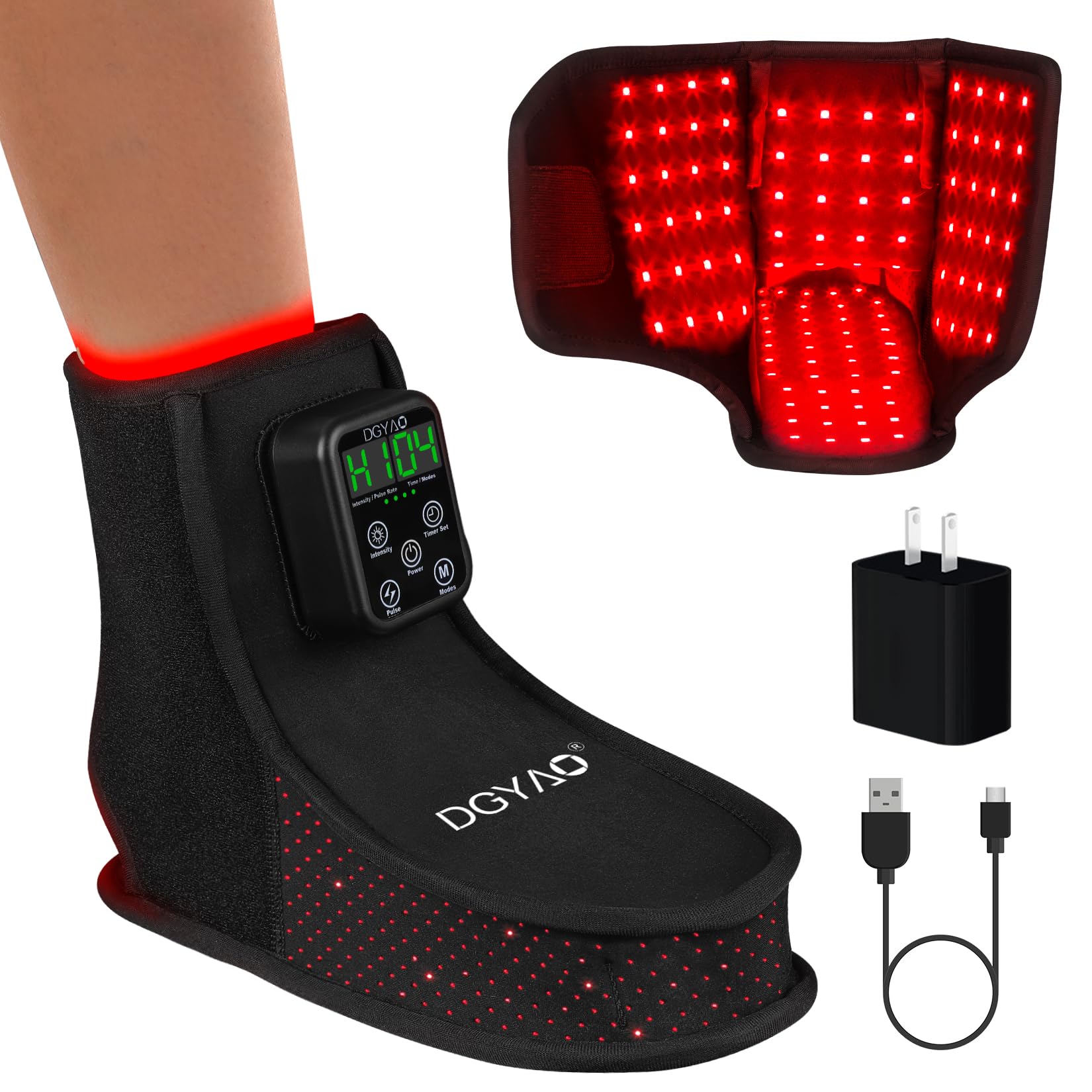 Dialudon rechargeable red-light foot wrap for cordless use at home