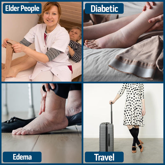 Diamond Star non-binding top design supports circulation while staying in place during activity.