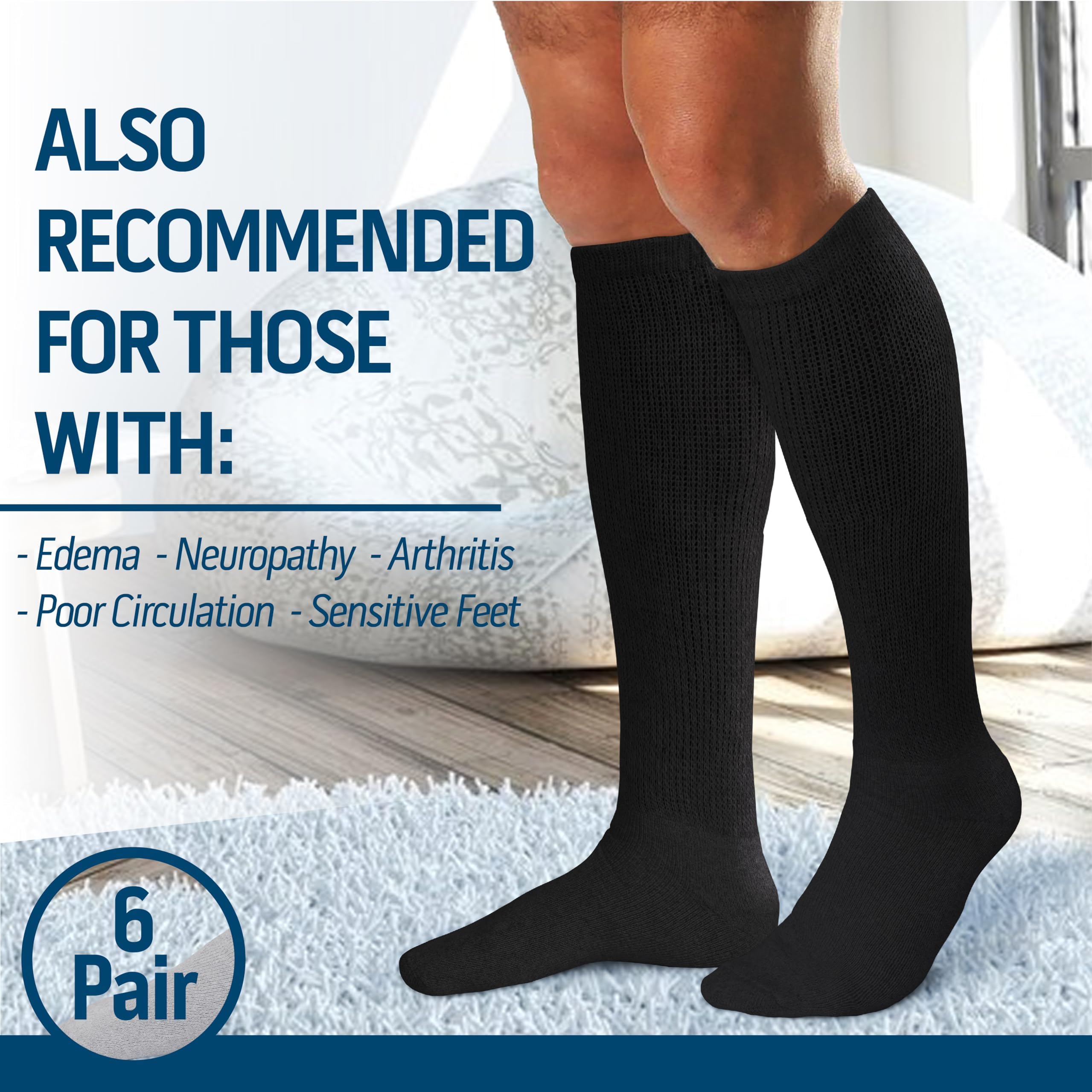Diamond Star seamless toe reduces friction for comfortable walking and work.