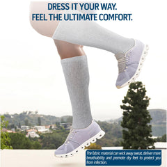 Diamond Star grey 12-pairs box highlights versatile knee-highs for outfits.