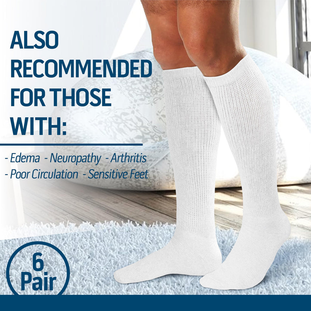 Diamond Star seamless-toe knee-high socks with cushioned heel for daily walking.