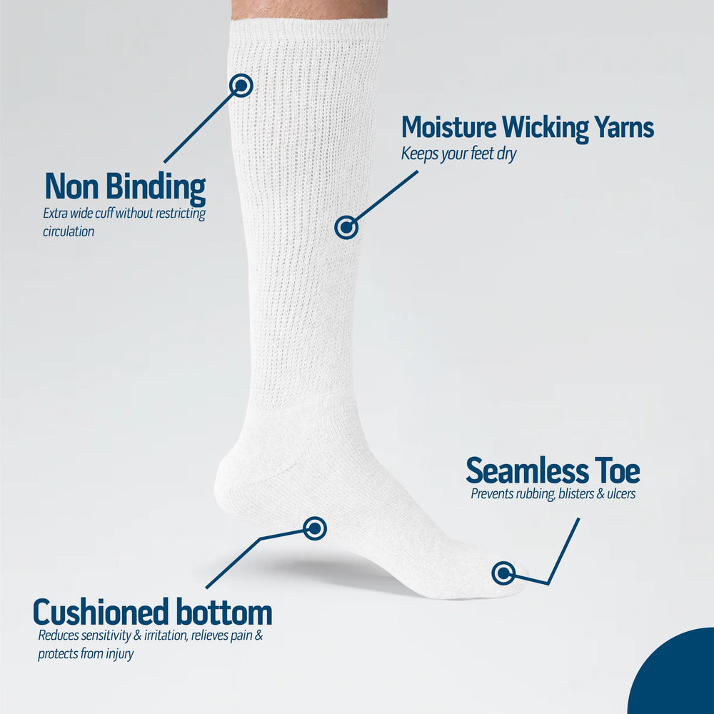 Diamond Star non-binding top sock supports relaxed leg circulation