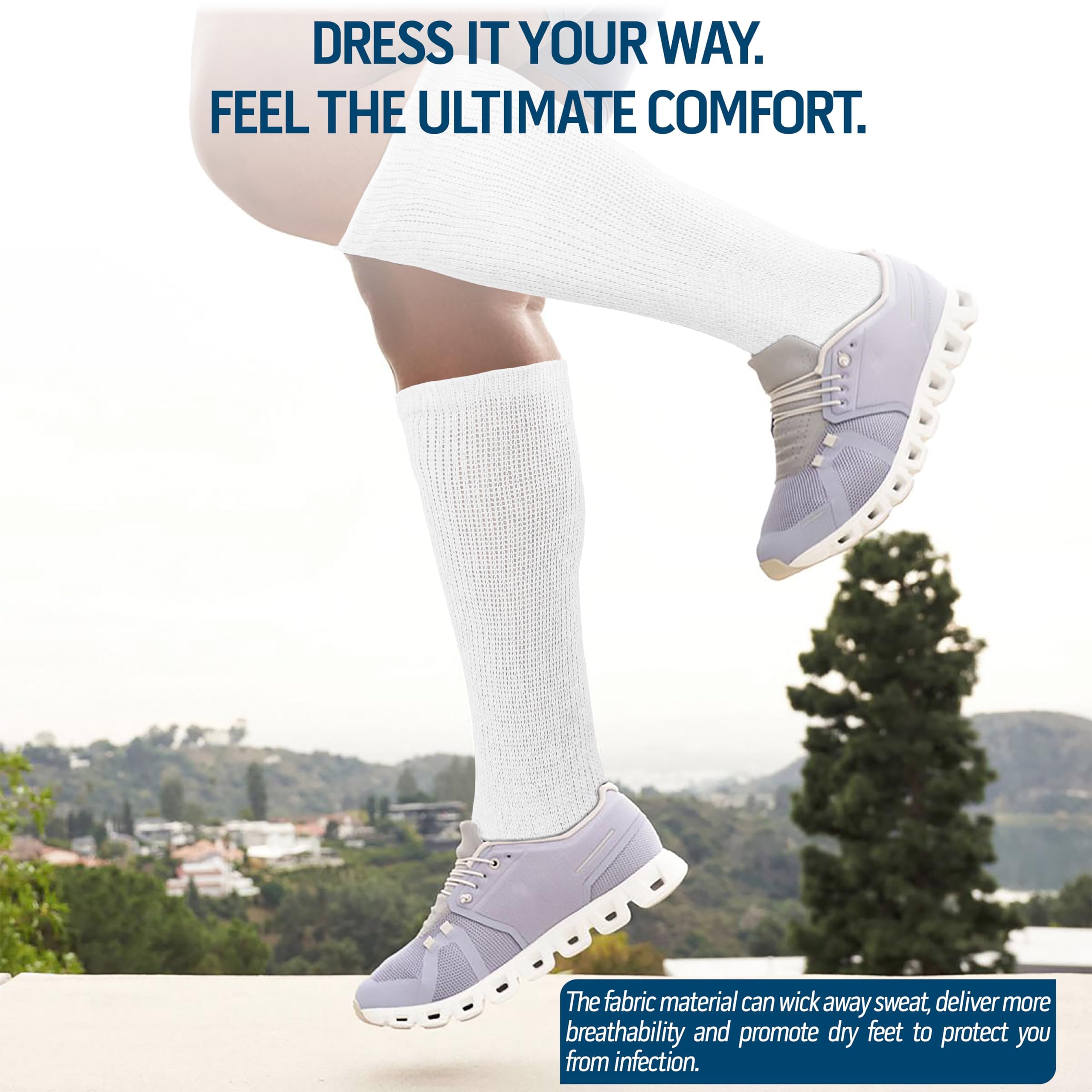 Diamond Star over-the-calf length socks stay in place all day