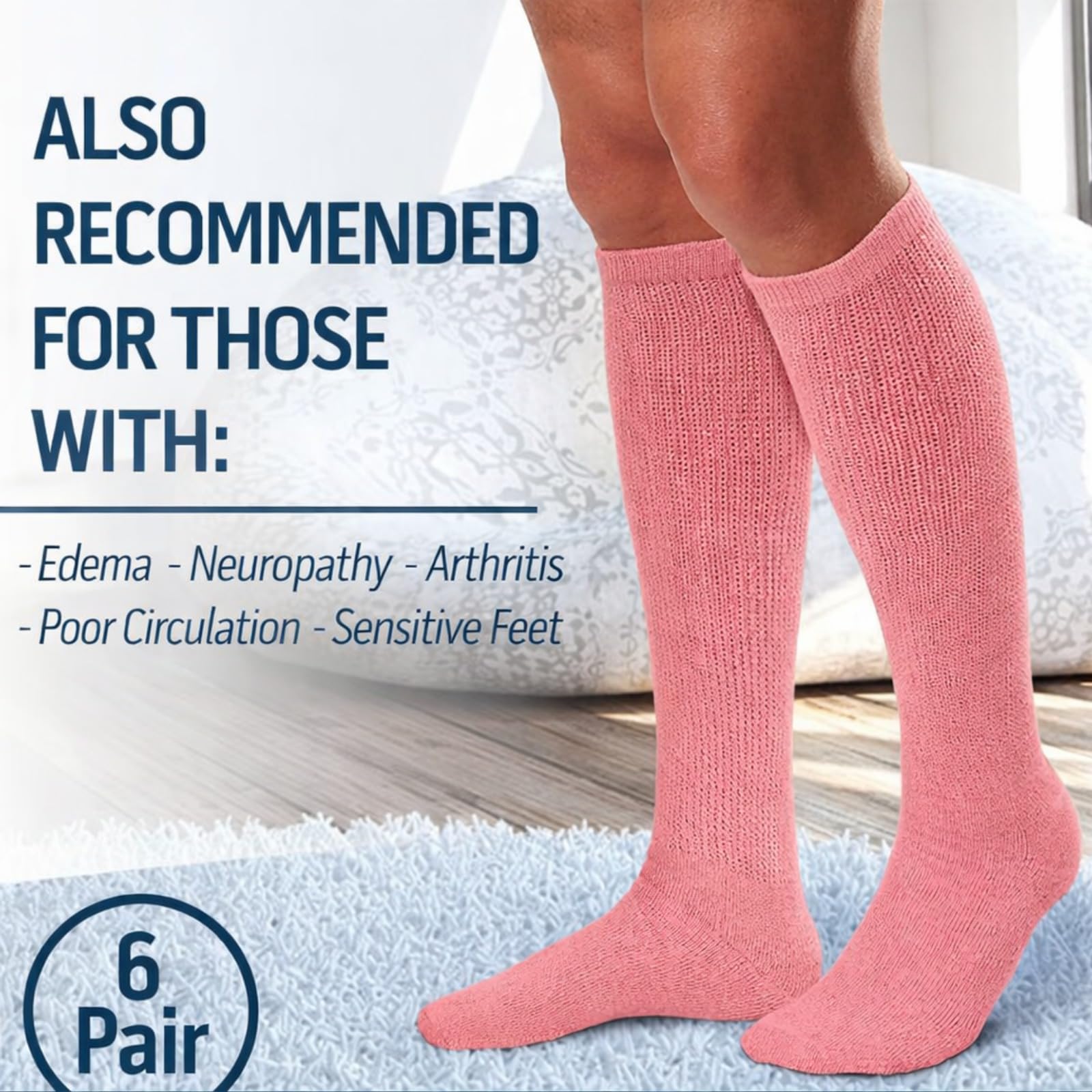 Diamond Star diabetic socks seamless toe reduce friction for all-day wear.