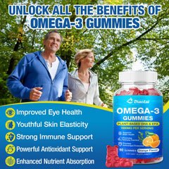 DIAOLAI omega-3 gummies label on jar showing algae-based DHA and EPA