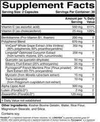 DiaVis triple antioxidant graphic showcases grape extract, curcumin, and resveratrol