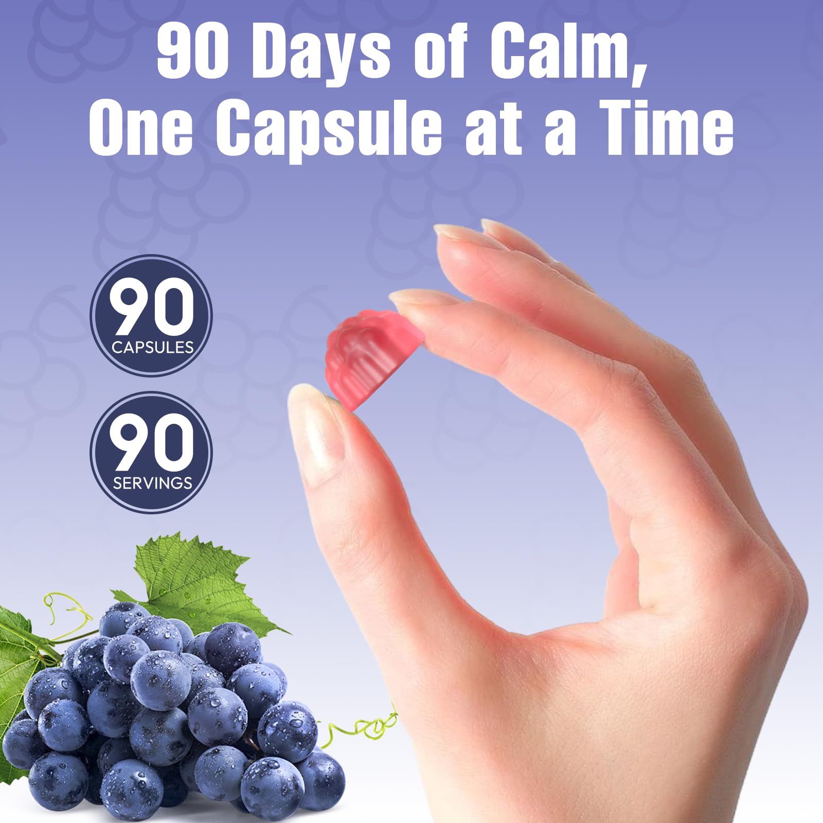 The DIAYAC Magnesium Complex Gummies grape close-up highlights texture and flavor.