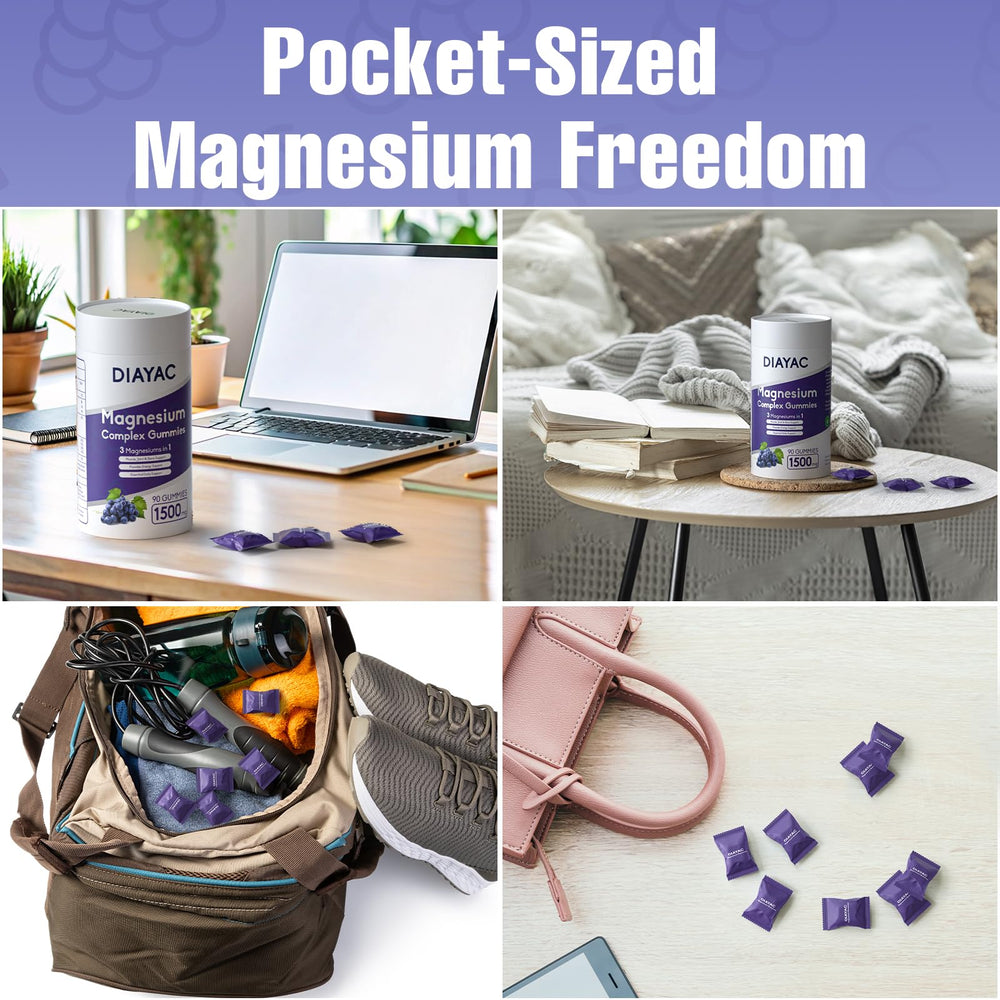 The DIAYAC Magnesium Complex Gummies grape flavor offers tasty daily magnesium.