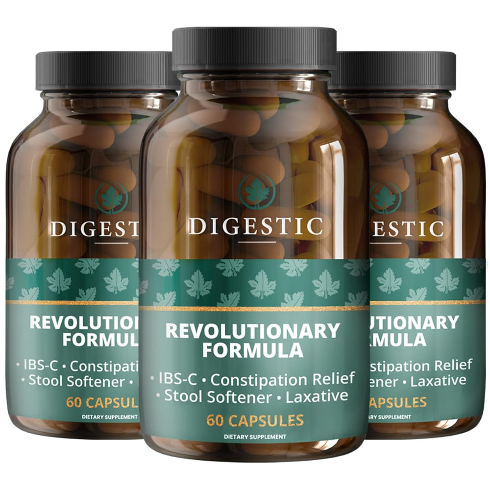 Digestic bottle with capsules front view for daily digestive support
