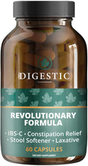 Digestic bottle with capsules illustrates a natural laxative option for gentle constipation support.