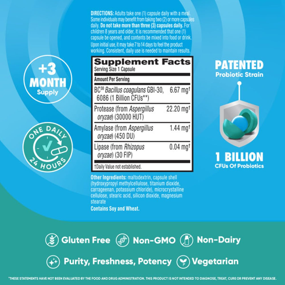 Digestive Advantage BC-30 probiotic symbol on packaging highlighting survivability