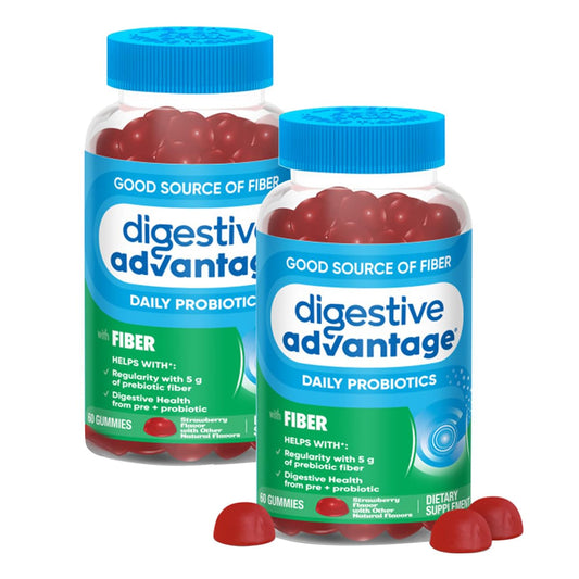 Digestive Advantage strawberry gummies bottle showing the product