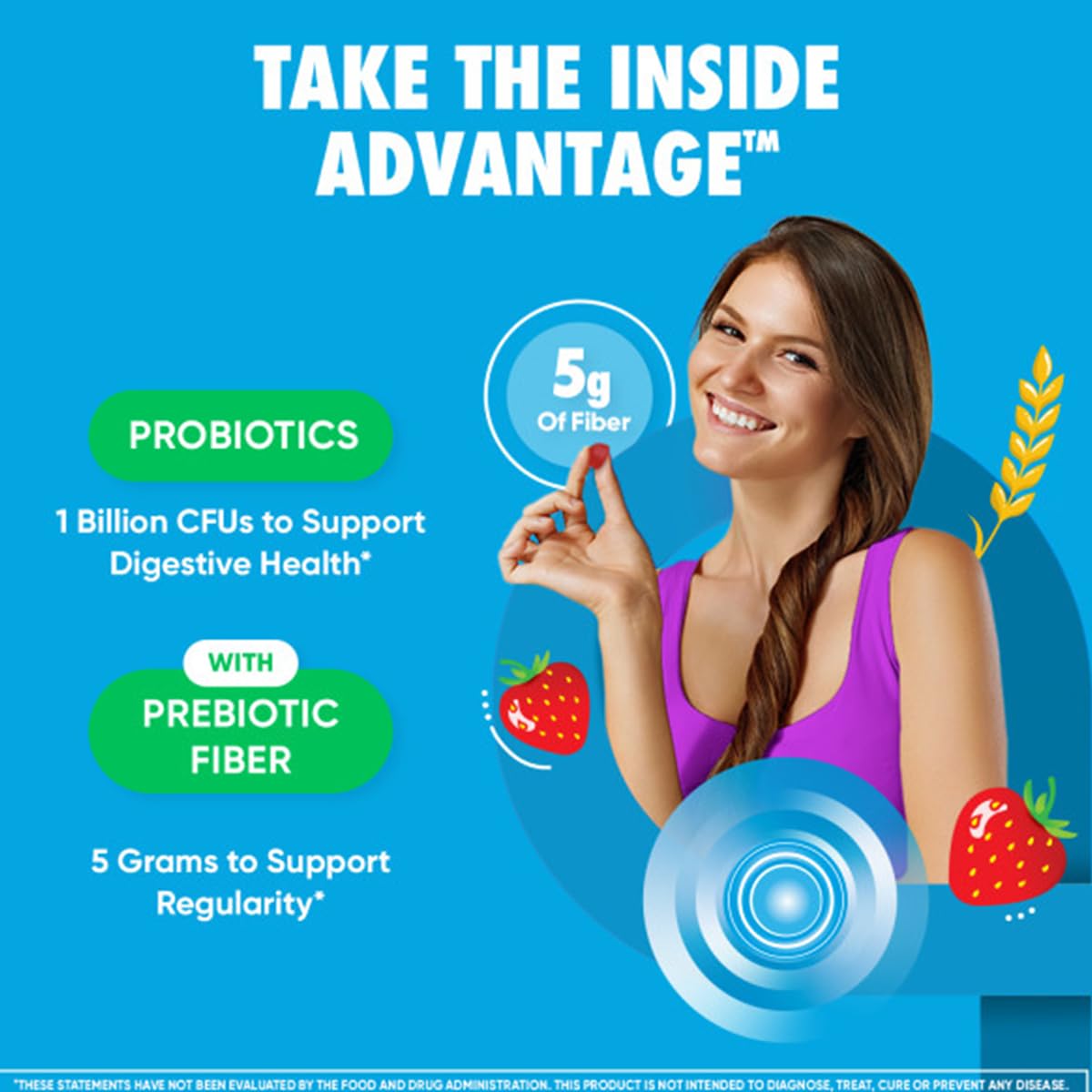 5 g prebiotic fiber per Digestive Advantage serving