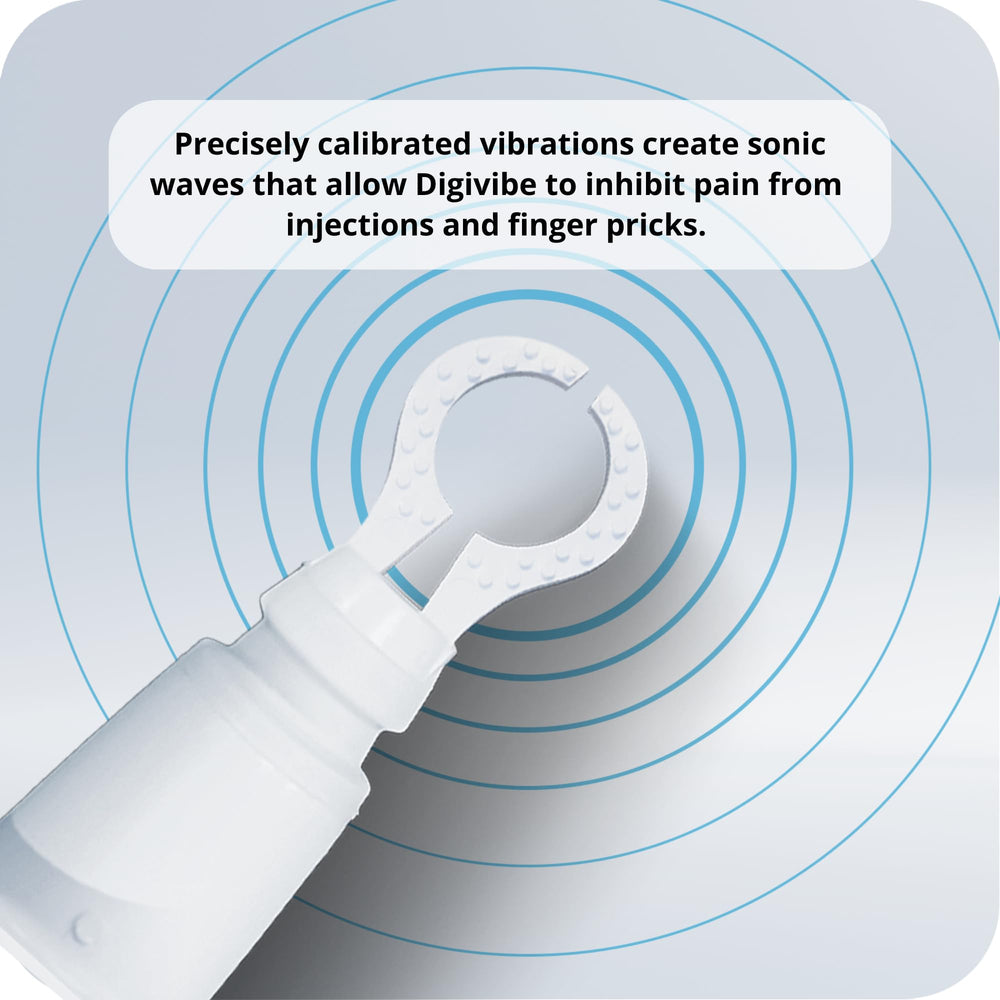 Digivibe travel-ready kit including lancing device and battery.