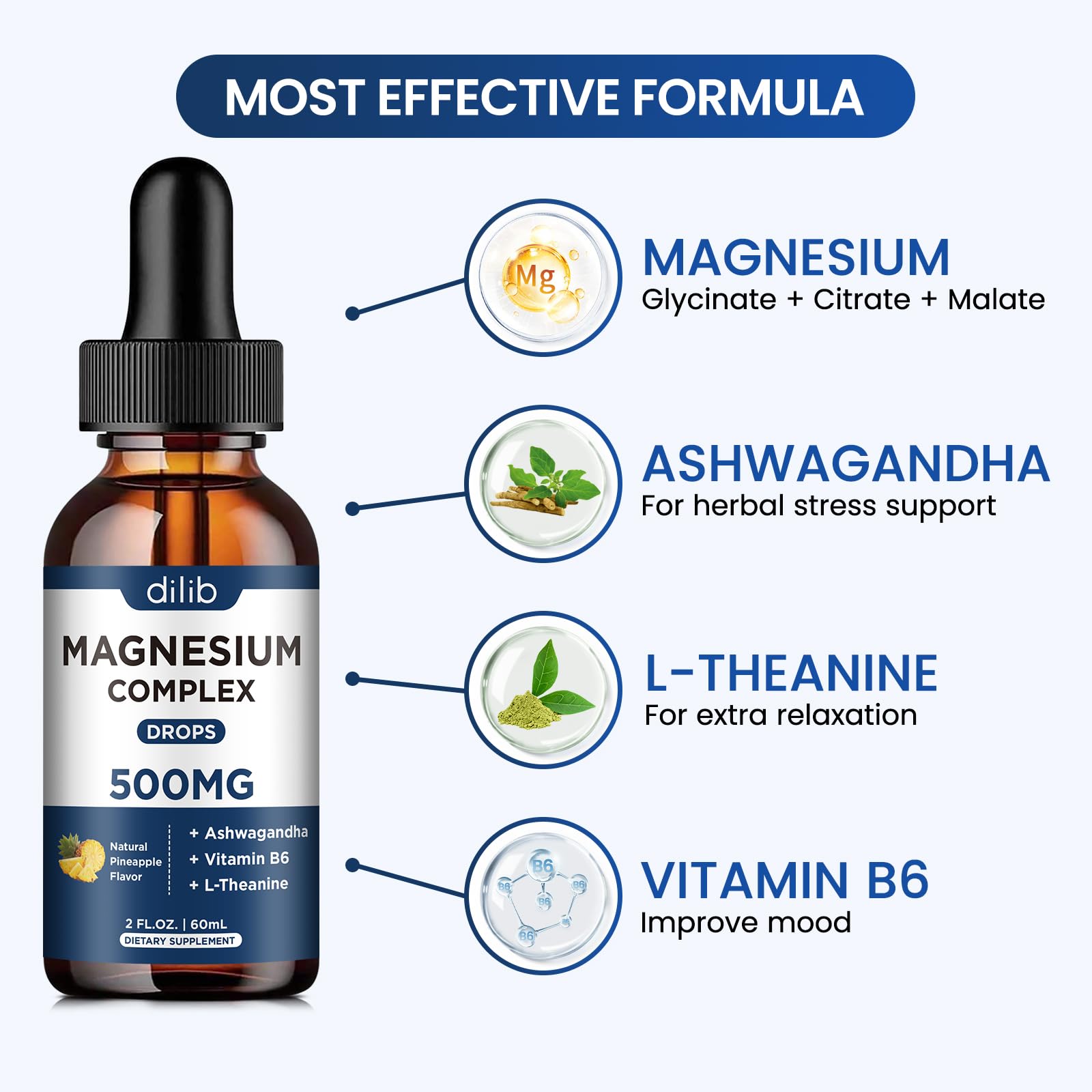 Dilib ashwagandha and L theanine addition for stress relief and calm.