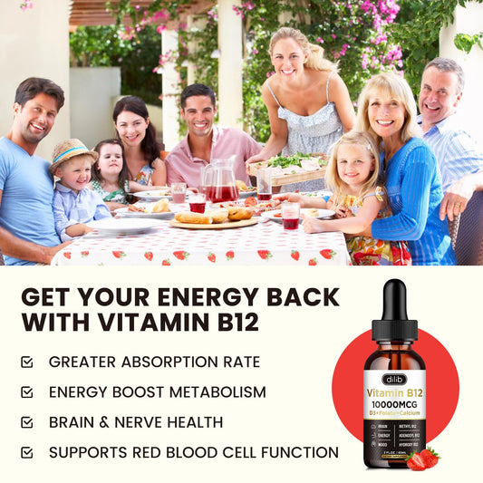 Dilib B12 liquid drops dropper for convenient sublingual application