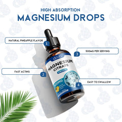 Dilib magnesium citrate liquid drops pineapple flavor glass highlights tasty, easy use for mood support.
