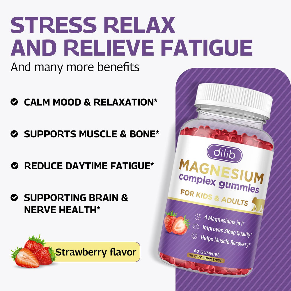 Dilib magnesium gummies with B6 and C support daily wellness.