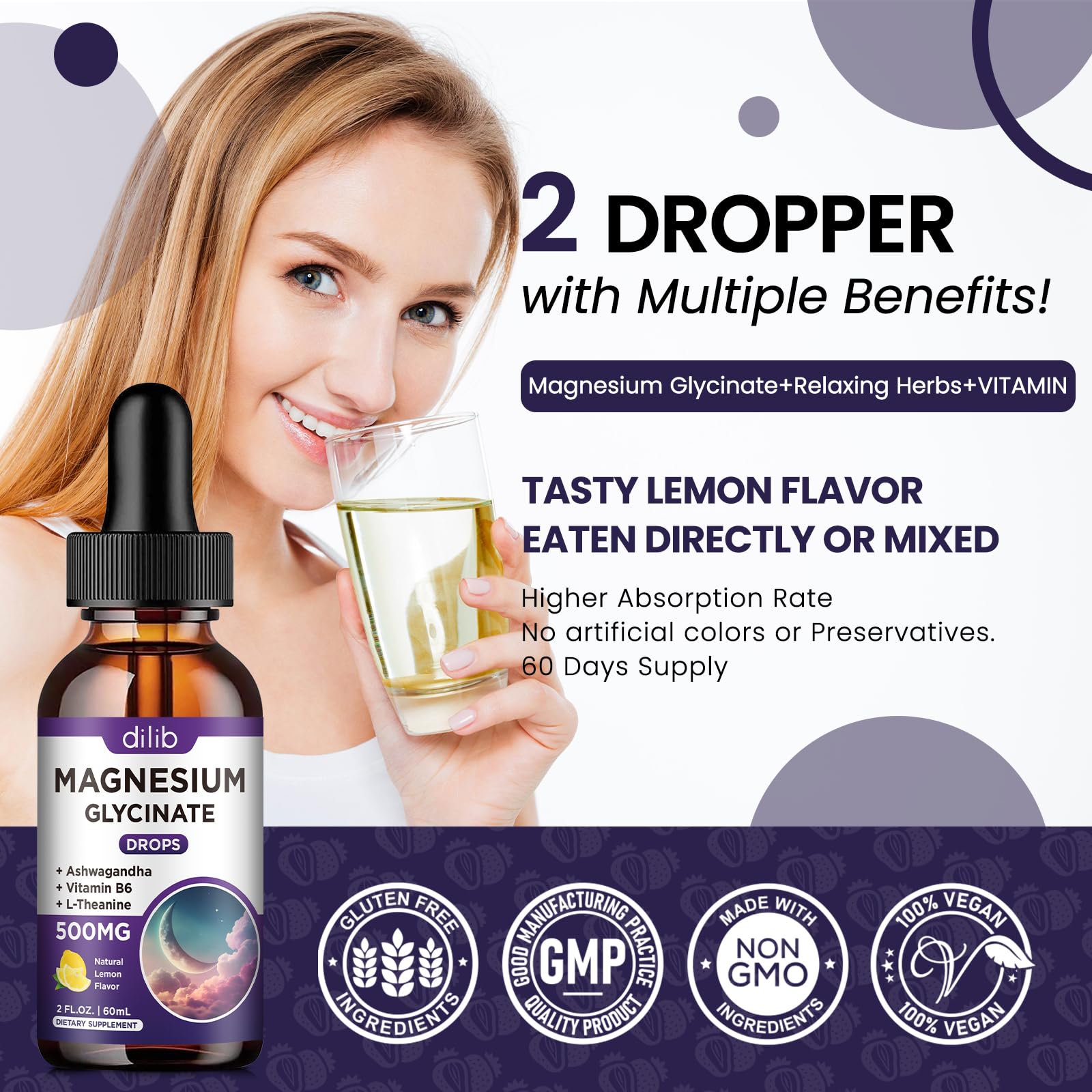 dilib magnesium glycinate drops measuring marks for daily intake