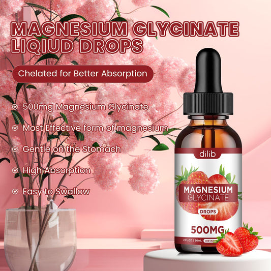 Dilib drops being poured for convenient, easy-to-dose magnesium during calming routines.