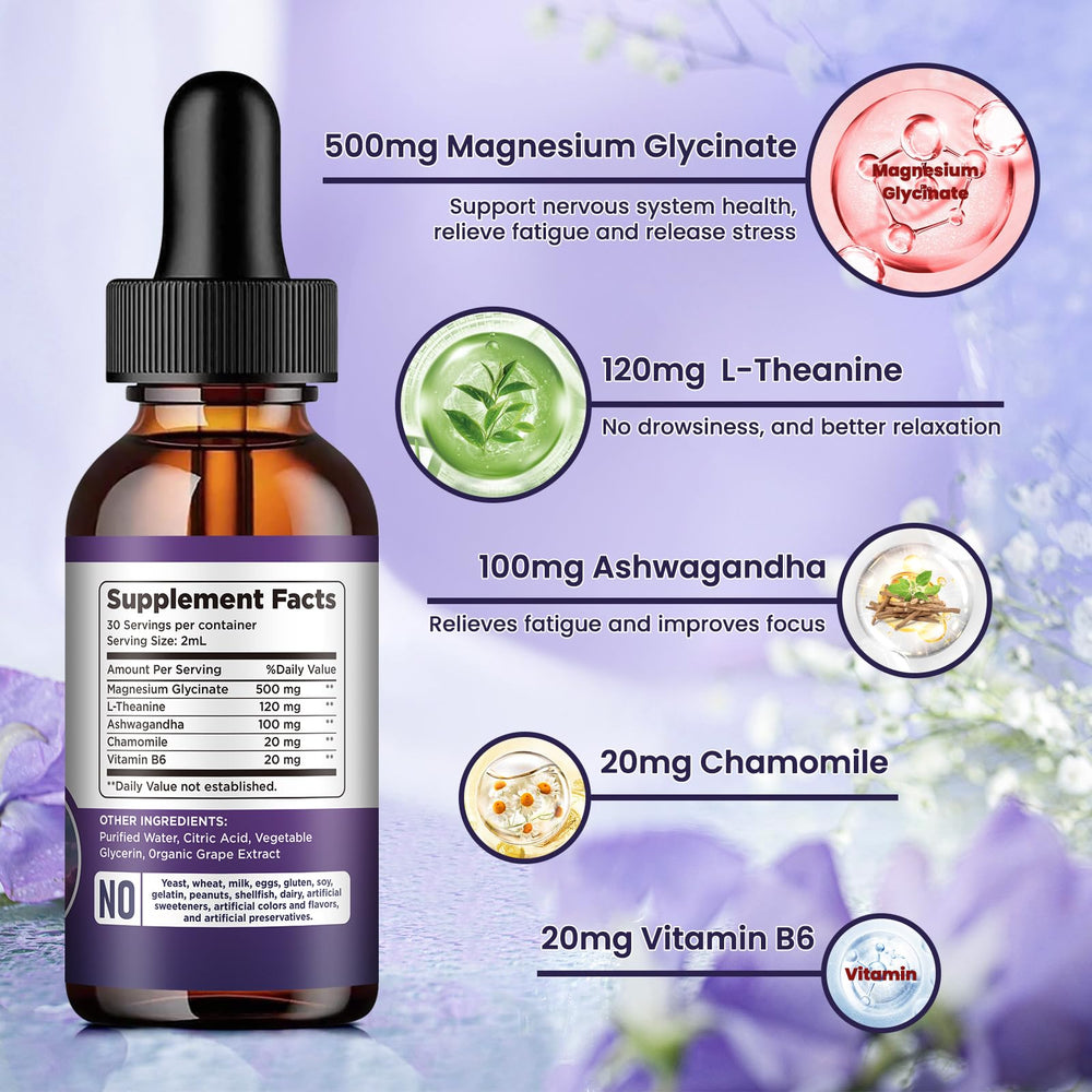Dilib magnesium glycinate liquid drops grape flavor emphasizes pleasant taste during routines.