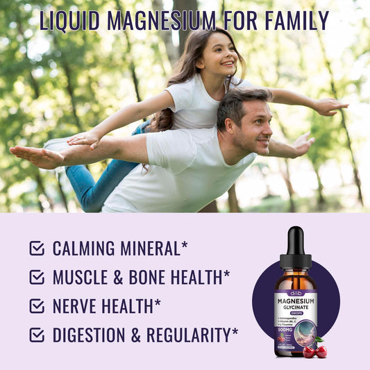 Dilib magnesium liquid drops being poured for easy dosing and portability.