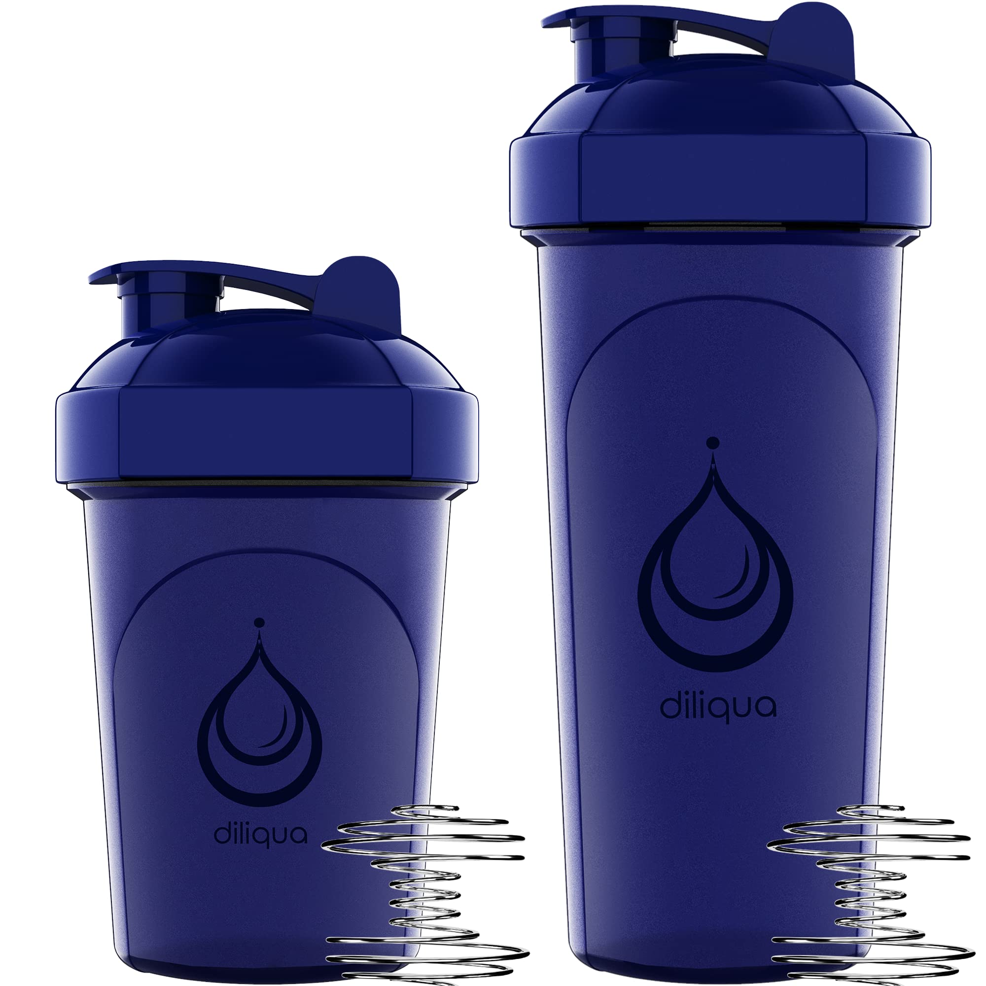 Diliqua 20oz shaker with wire whisk for clump-free blends.