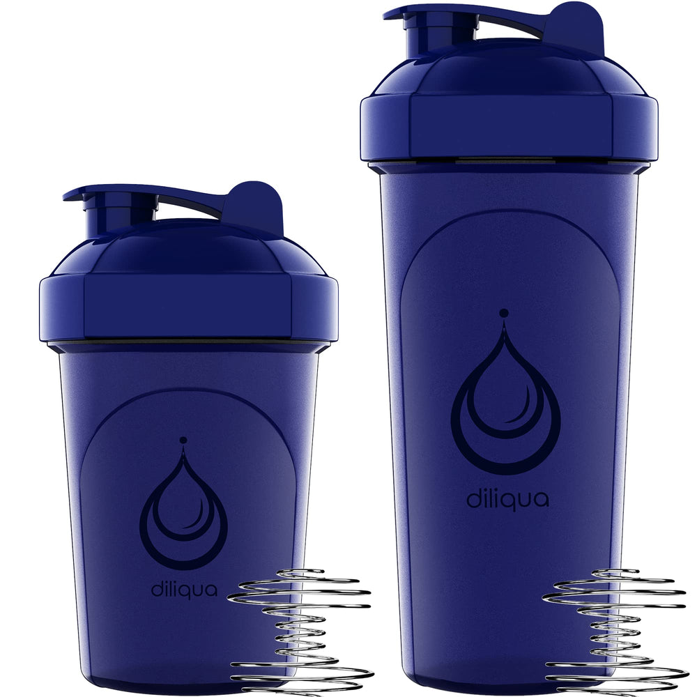 Diliqua 20oz shaker with wire whisk for clump-free blends.