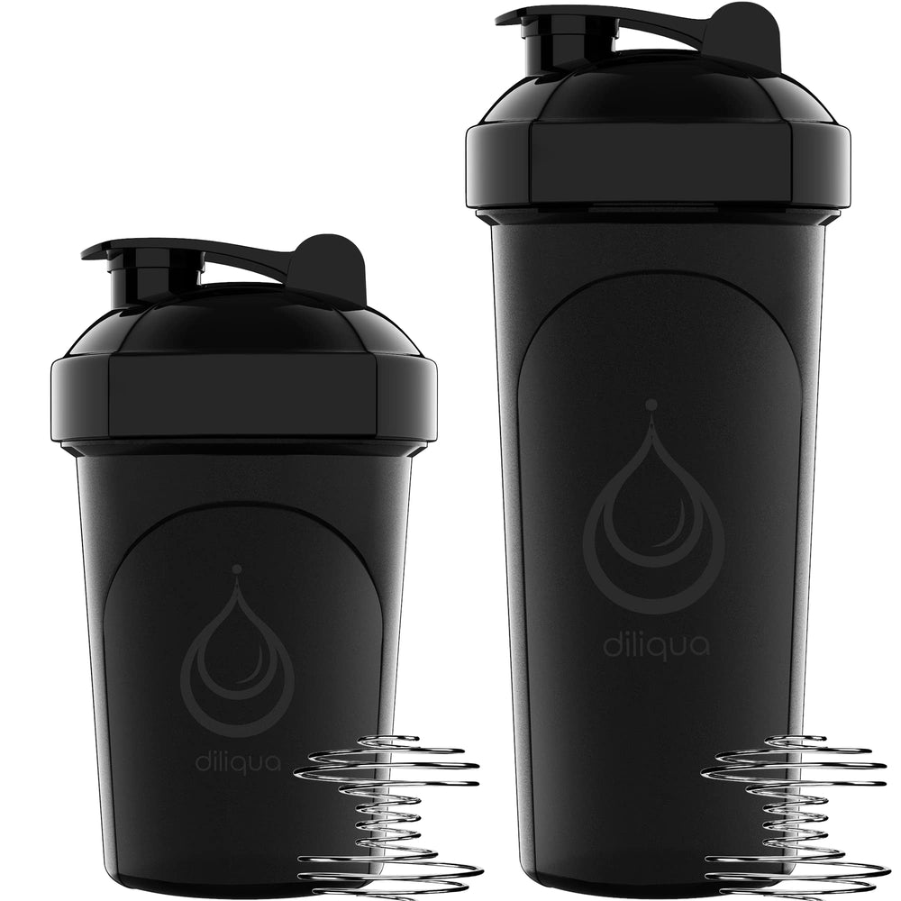 Diliqua 28oz shaker with stainless steel wire whisk for smooth shakes.