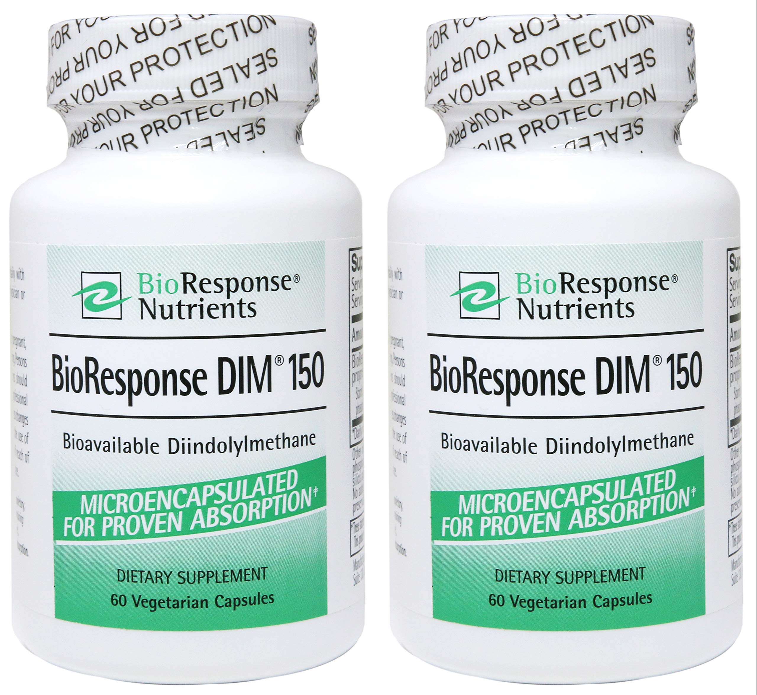 BioResponse DIM 150 mg bottle for daily wellness in vegetarian capsules.