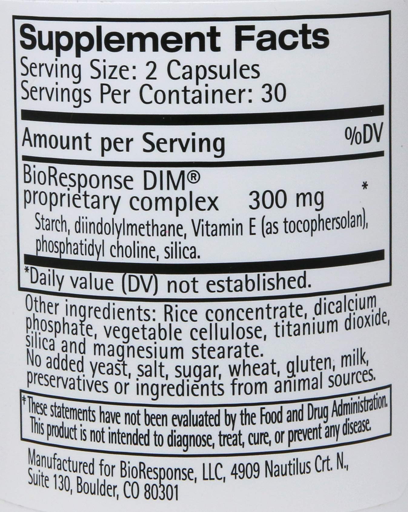 BioResponse DIM 150 mg capsules ready for daily use in a vegetarian supplement.