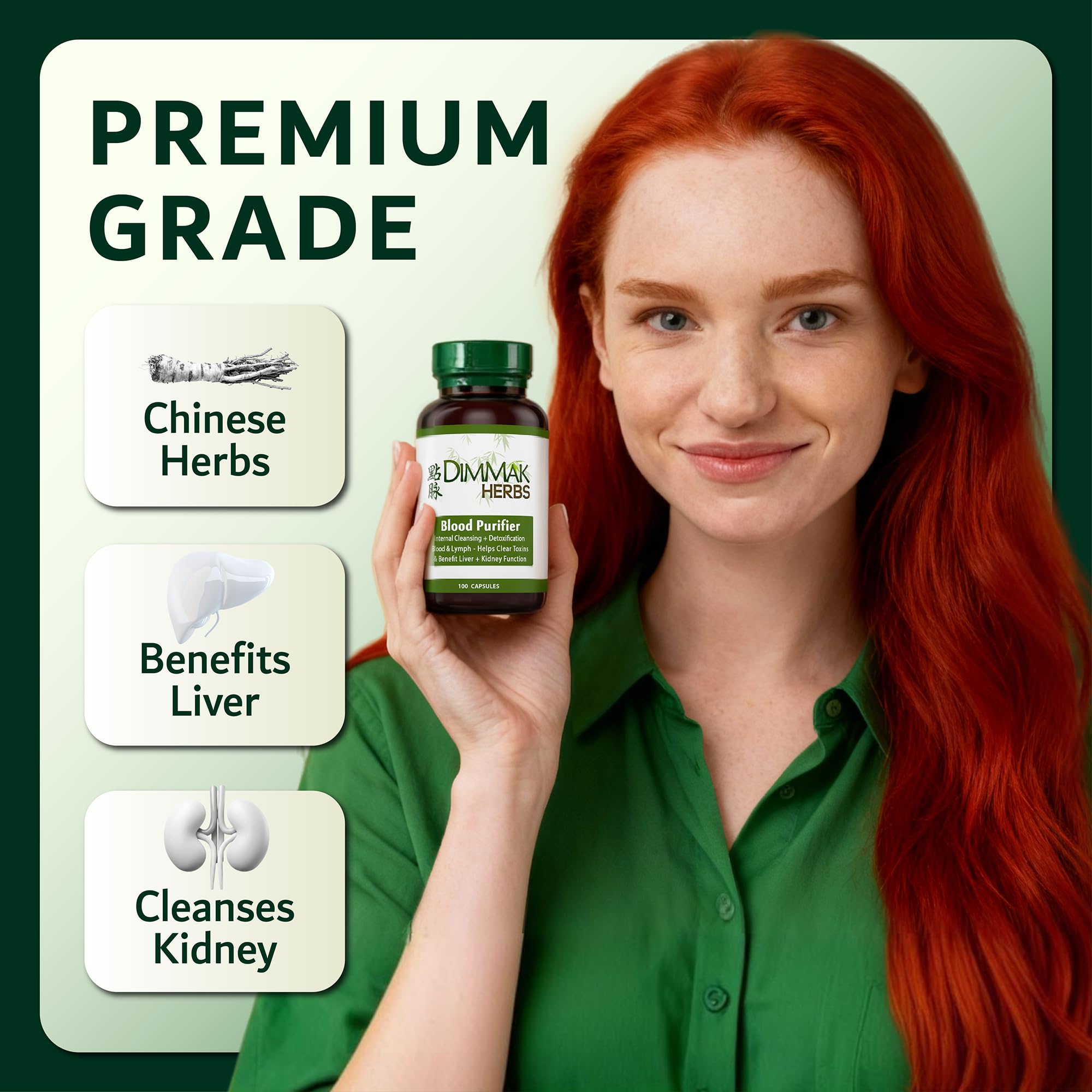 Dimmak Herbs Blood Purifier label closeup emphasizes organic, potent herbal formula