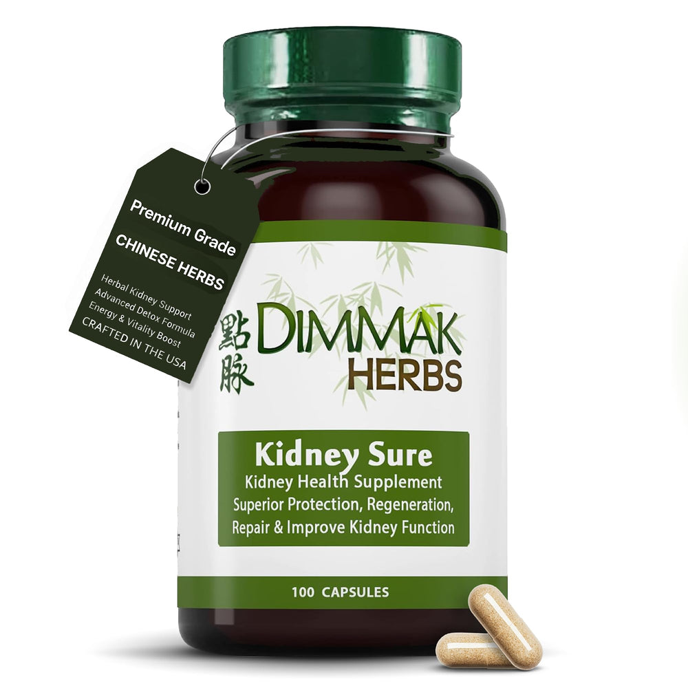 Dimmak Herbs Kidney Sure bottle front view showing organic renal support formula.
