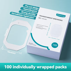 Dimora clear bandage film keeps wounds visible while shielding from moisture and dust.