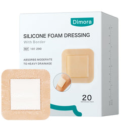 Dimora silicone foam dressing border 3x3 inch provides gentle adhesion for sensitive skin