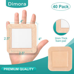 Dimora border 4x4 foam dressing close-up of soft silicone layer for gentle adhesion.