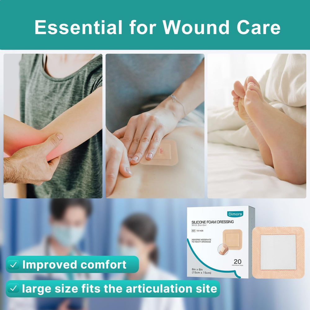 Dimora 4x4 dressing used on a sacral bed sore area.