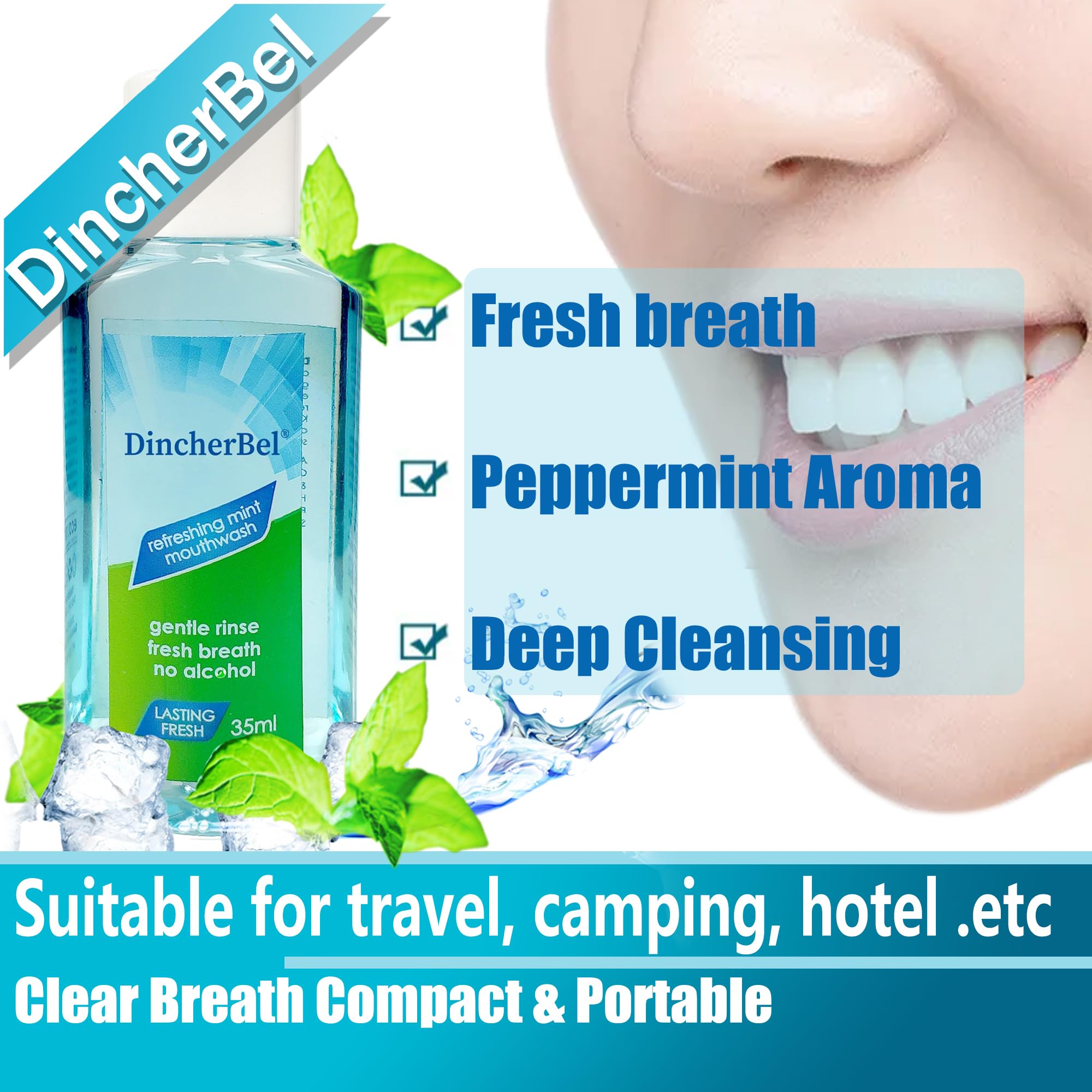 DincherBel alcohol-free mouthwash for gentle daily rinses