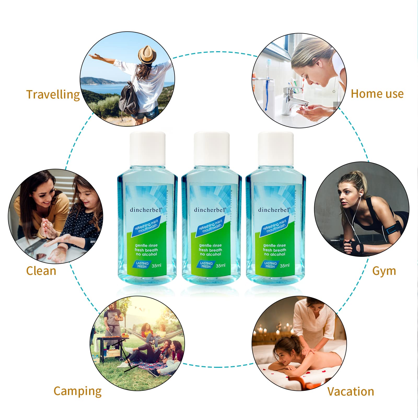 DincherBel hotel travel kit mouthwash in a compact pack