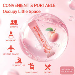 DincherBel leak-proof mouthwash packets fit wallets and purses.