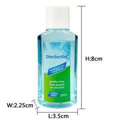 DincherBel compact mint mouthwash for easy storage in a bag