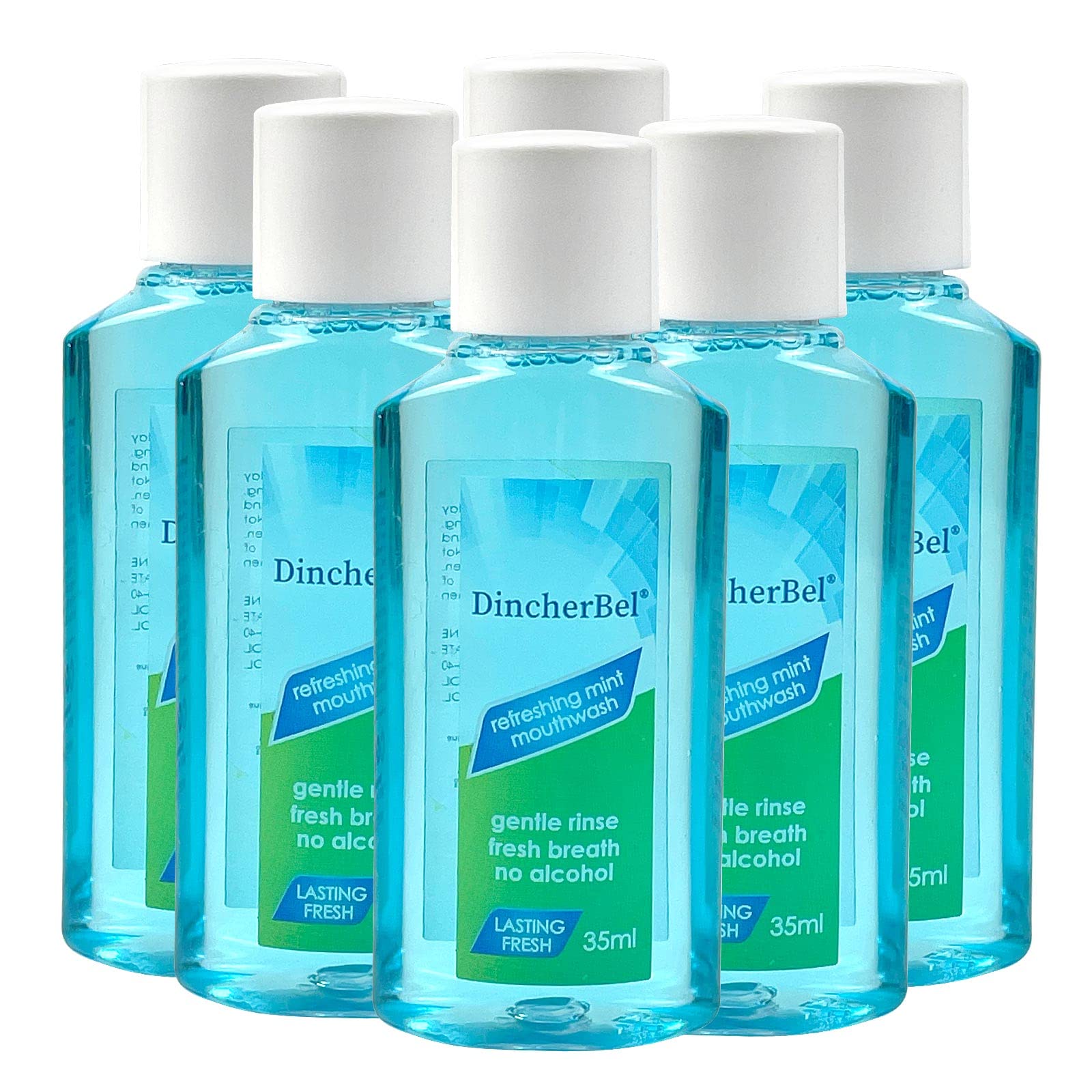 DincherBel travel size mouthwash bottle 35ml for on-the-go freshness